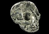 Polished Pyrite Skull With Pyritohedral Crystals #96327-2